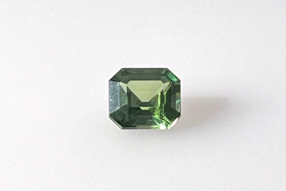 Szafir 1,14 ct, zielony, szlif ośmiokątny