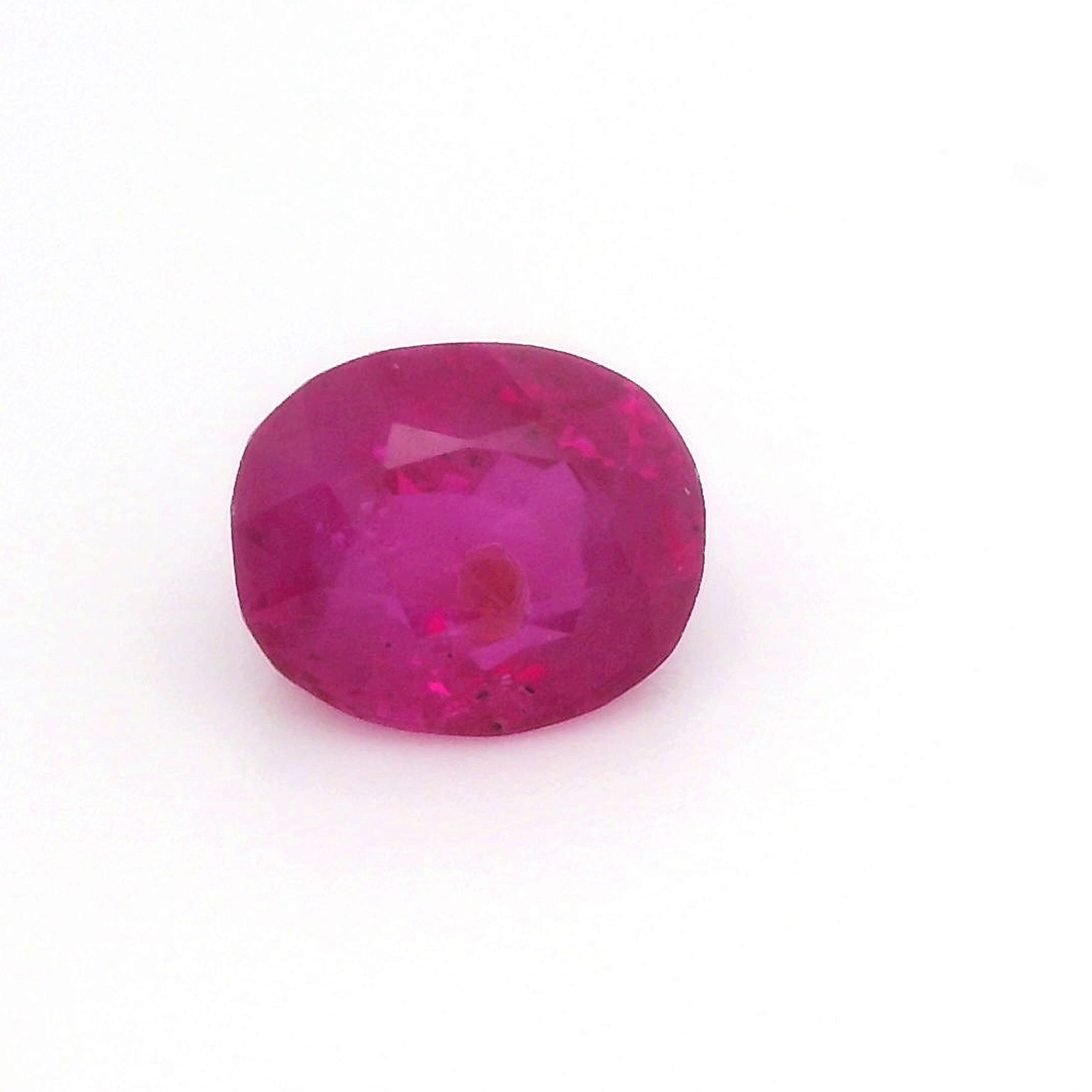 0.84 Carat Red Cushion Ruby