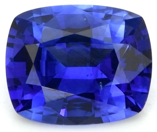 Szafir 1,01 ct, niebieski, szlif cushion