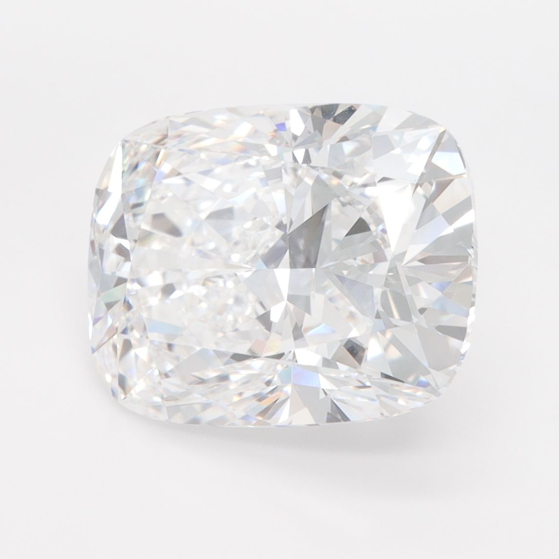 5.1-carat cushion diamond with D color, null cut, and VVS2 clarity.