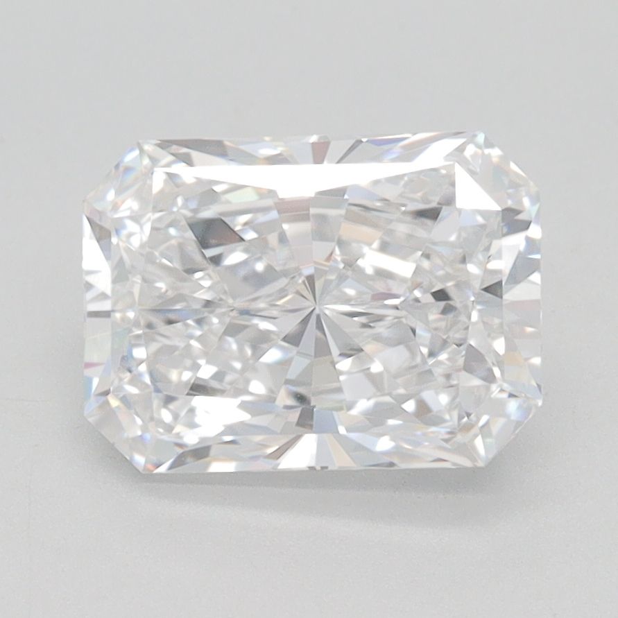 2.02-carat radiant diamond with D color, null cut, and VVS2 clarity.