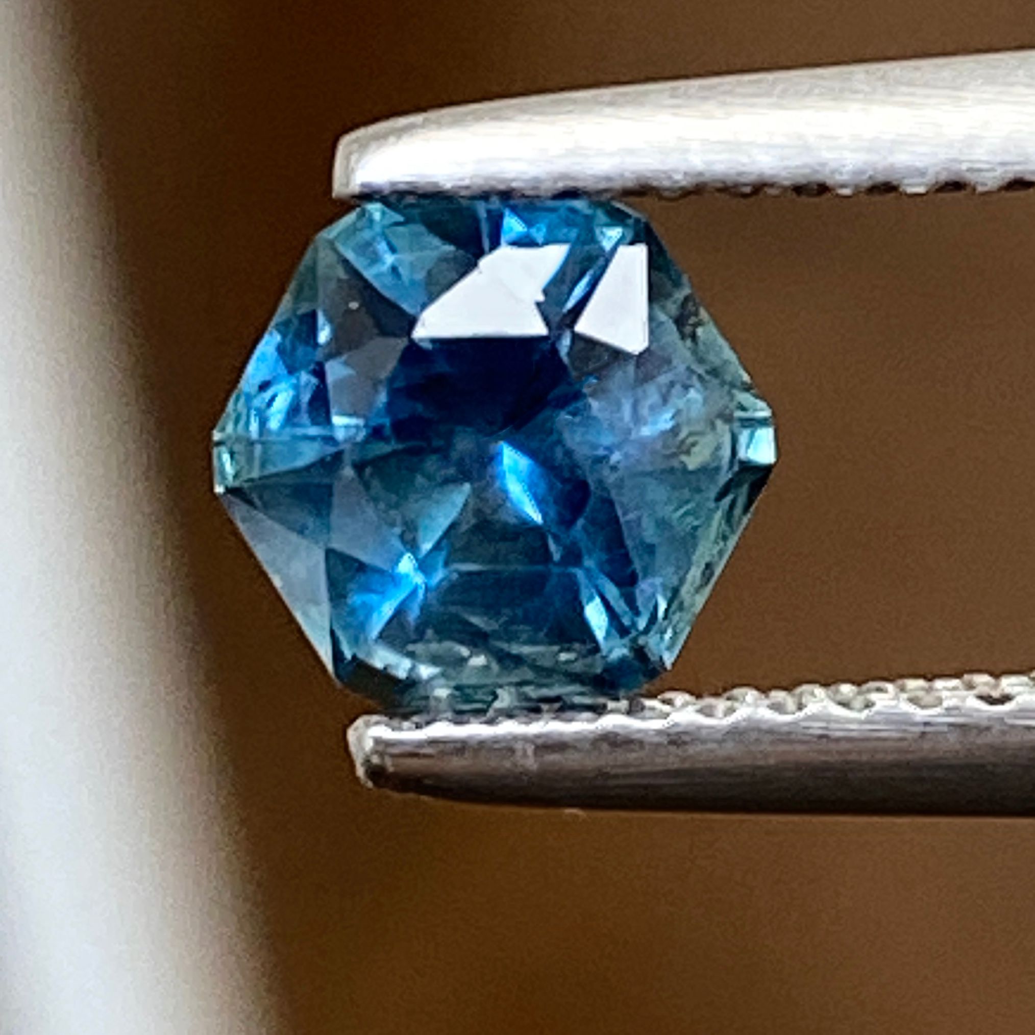 SAPPHIRE FACETED 1.31ct GREEN Blue Green EC UNITEDSTATES HEATED