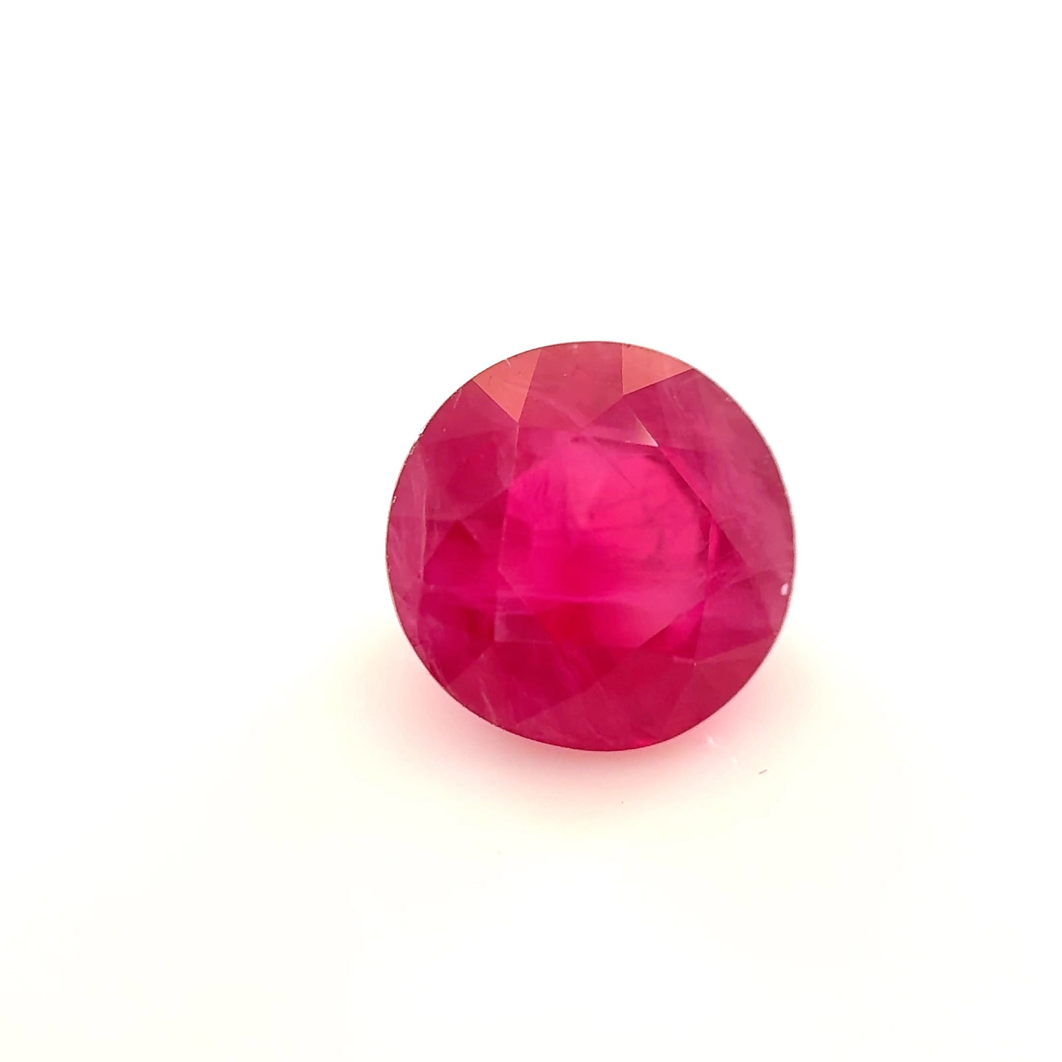 Rubin 1,40 ct, czerwony, szlif okrągły