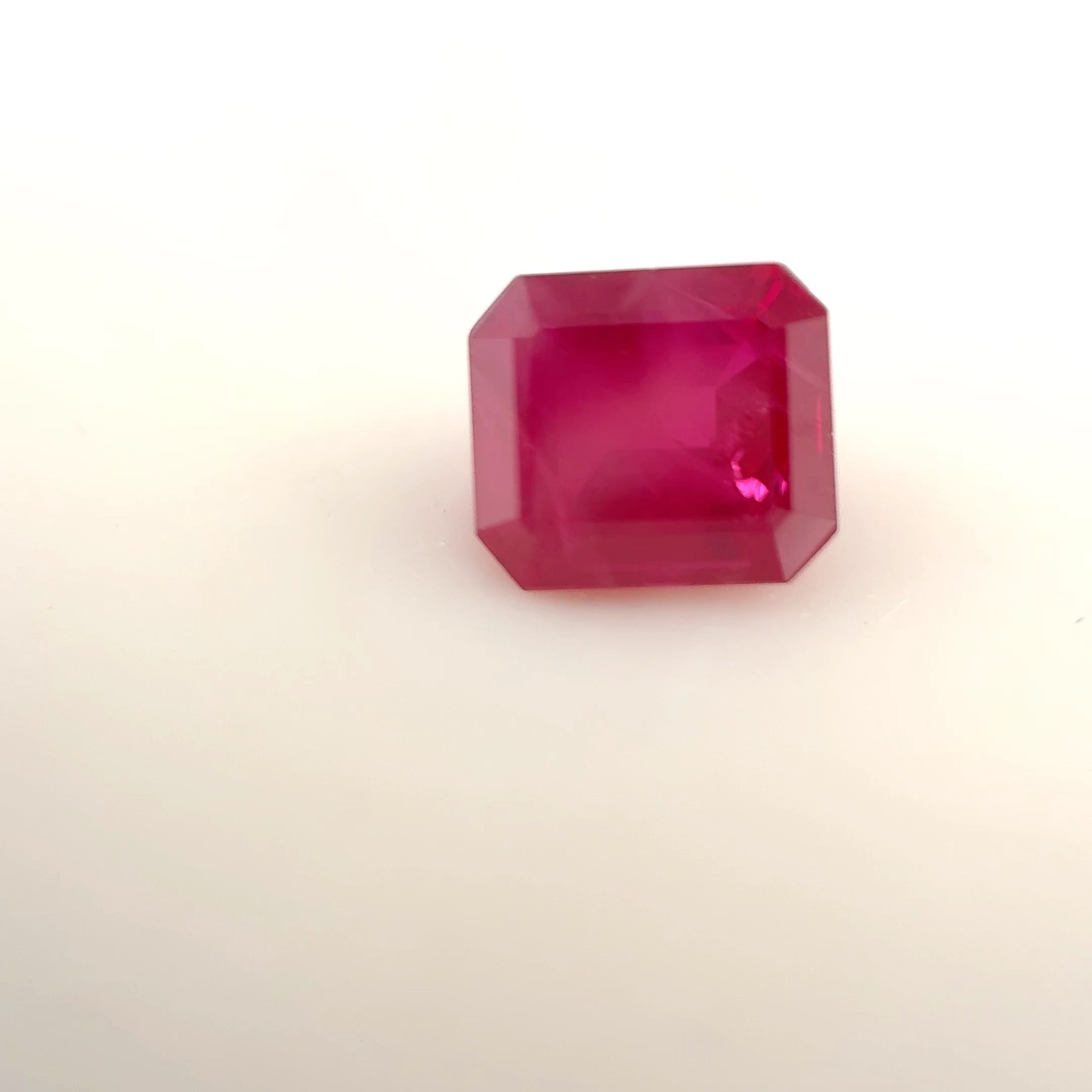 Rubin 1,28 ct, czerwony, szlif szmaragdowy