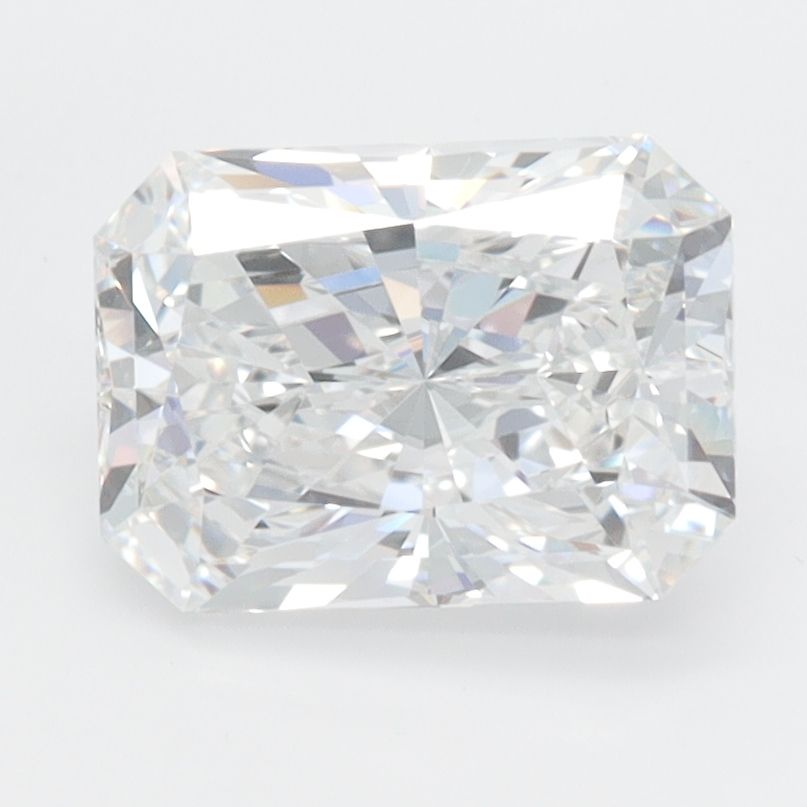2.01-carat radiant diamond with D color, null cut, and VS1 clarity.