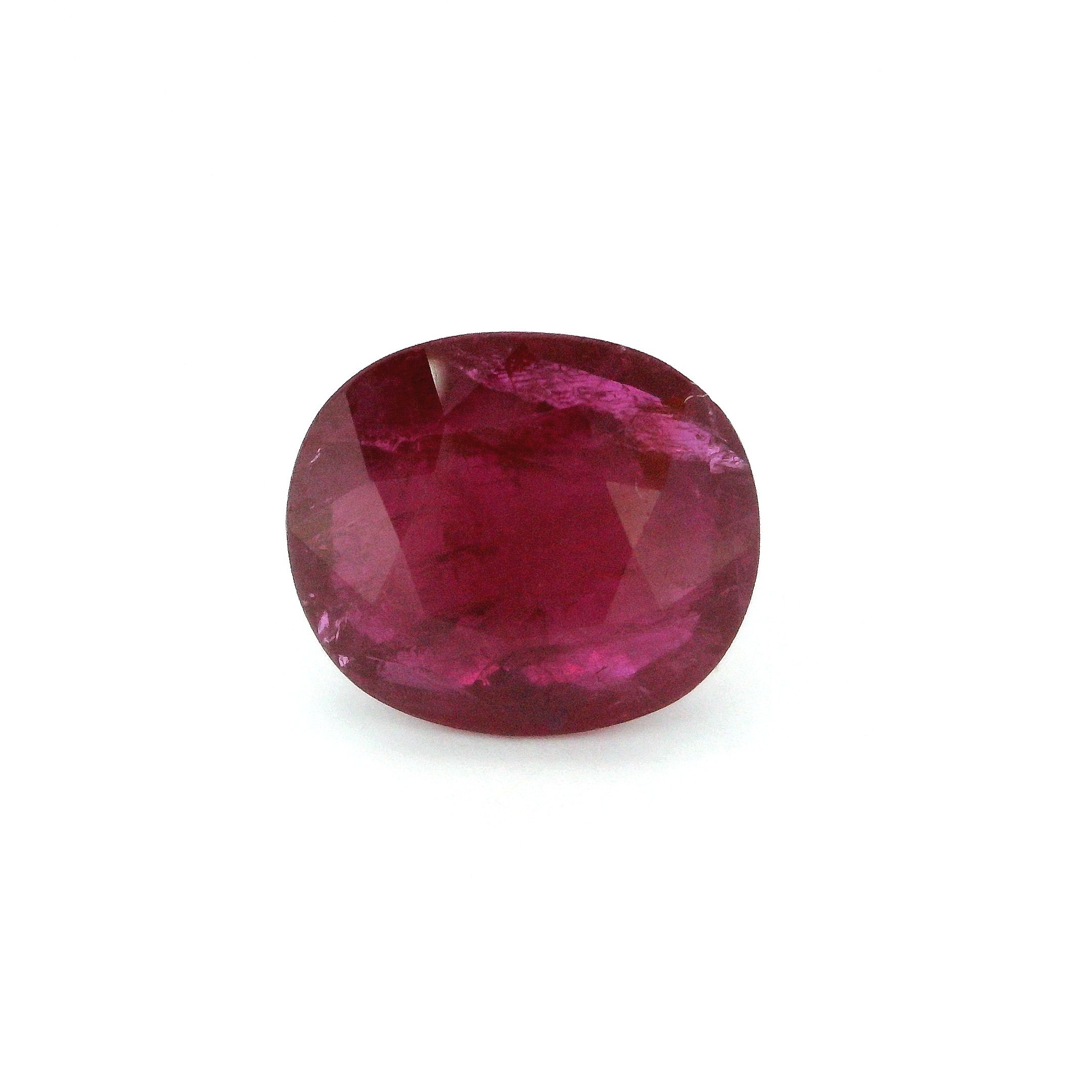 Rubin 3,96 ct, czerwony, szlif owalny