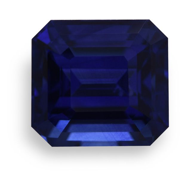 Szafir 7,57 ct, niebieski, szlif szmaragdowy