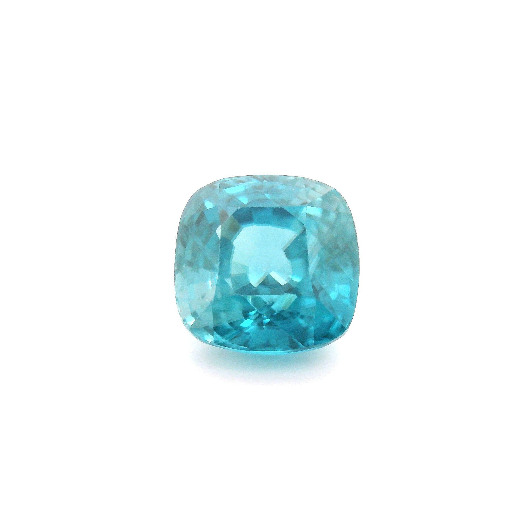 Cyrkon 5,97 ct, niebieski, szlif cushion