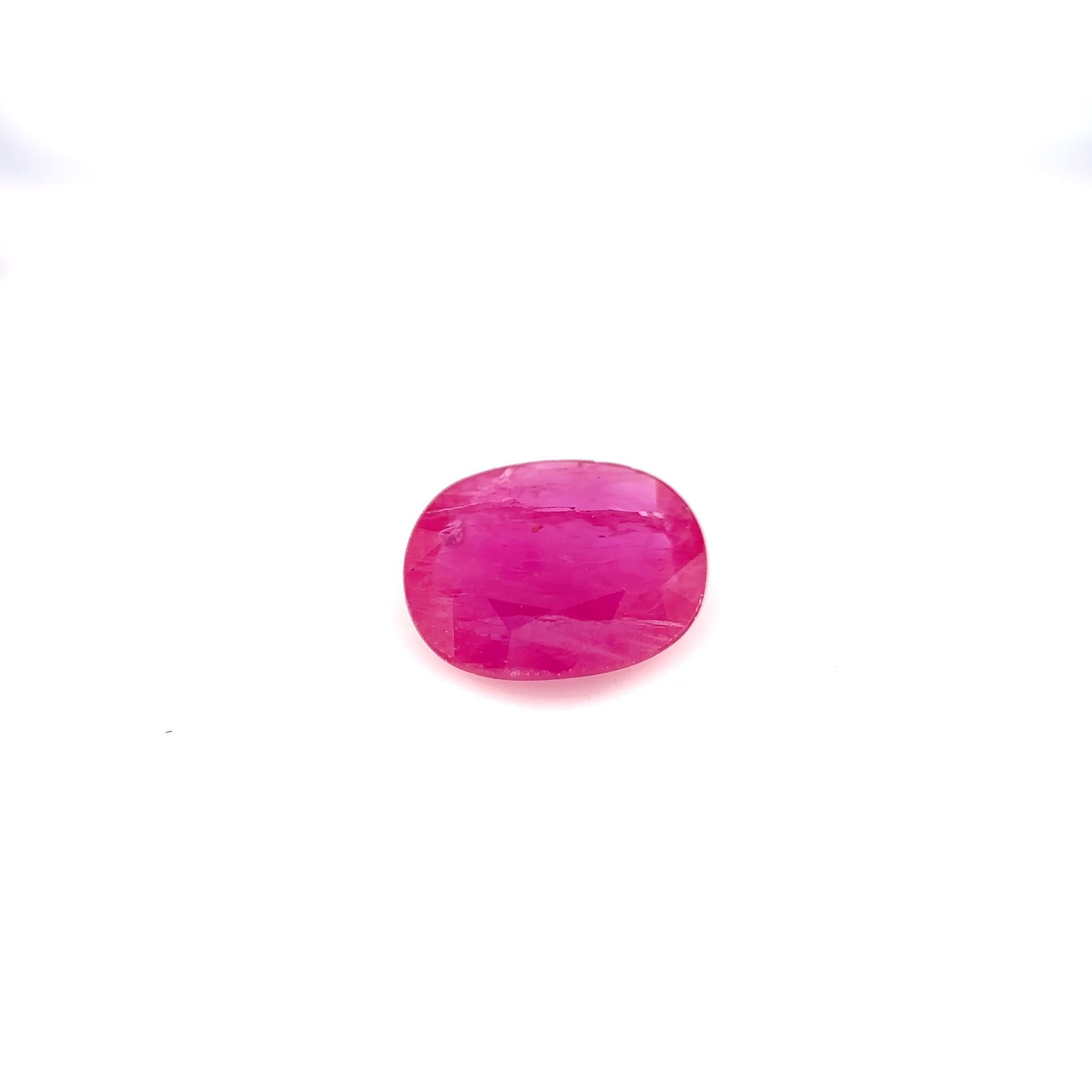 Rubin 1,80 ct, czerwony, szlif owalny