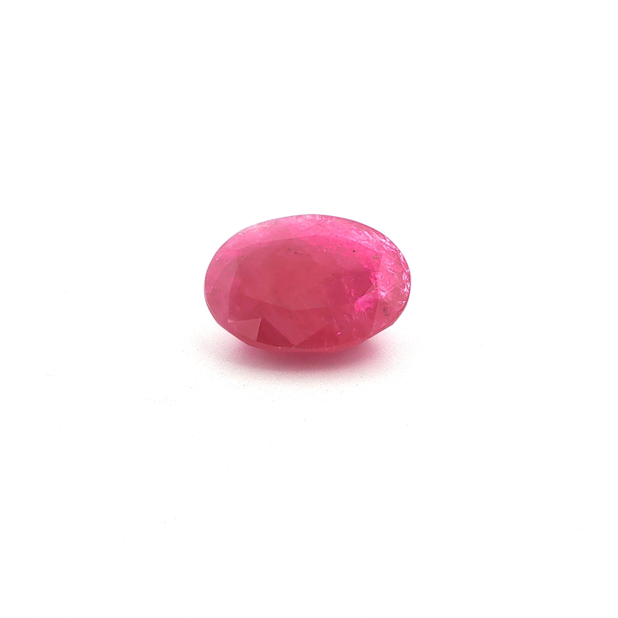 Rubin 12,63 ct, czerwony, szlif owalny