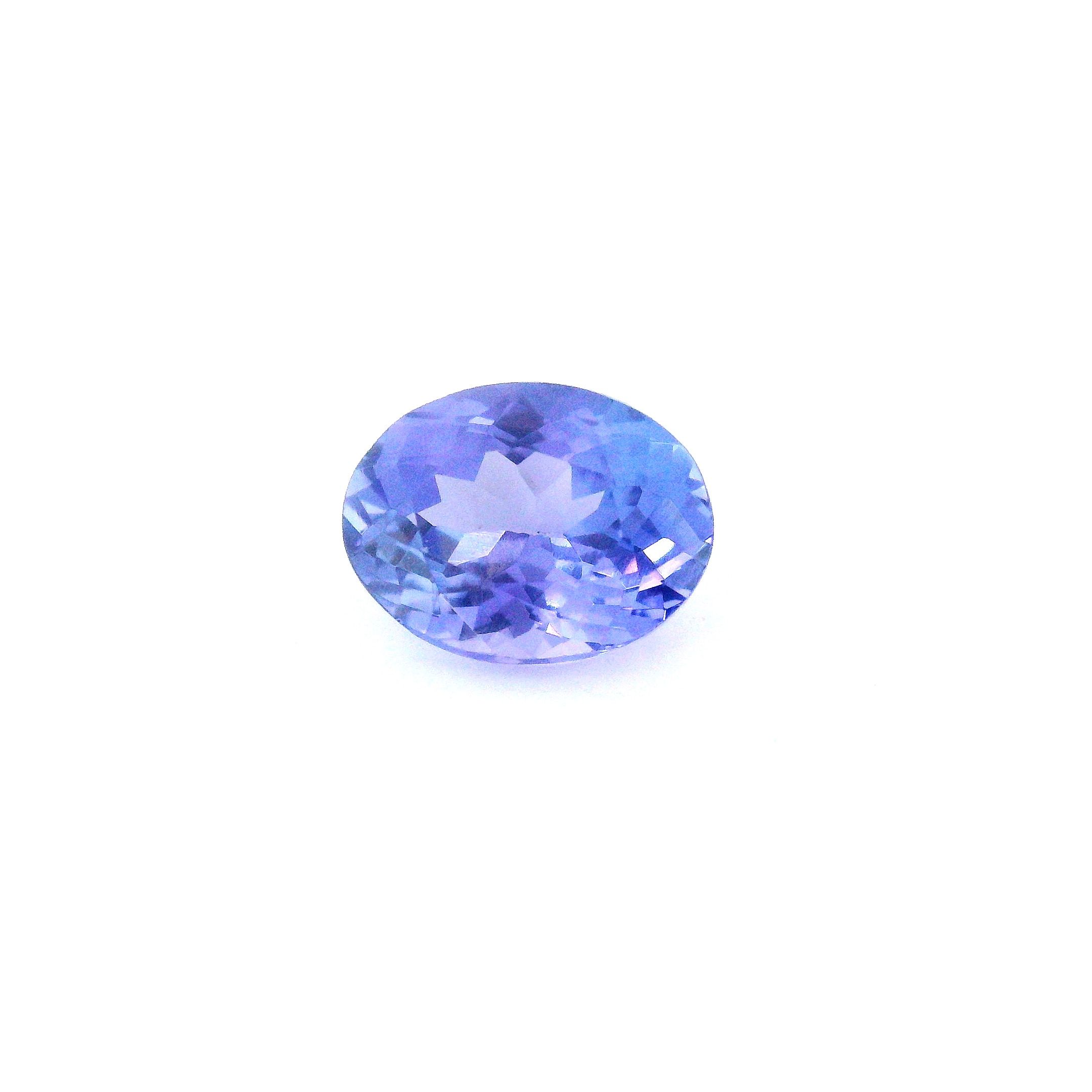 Tanzanit 1,77 ct, niebieski, szlif owalny