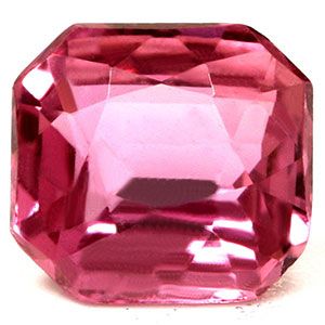 Szafir 1,03 ct, różowy, szlif szmaragdowy