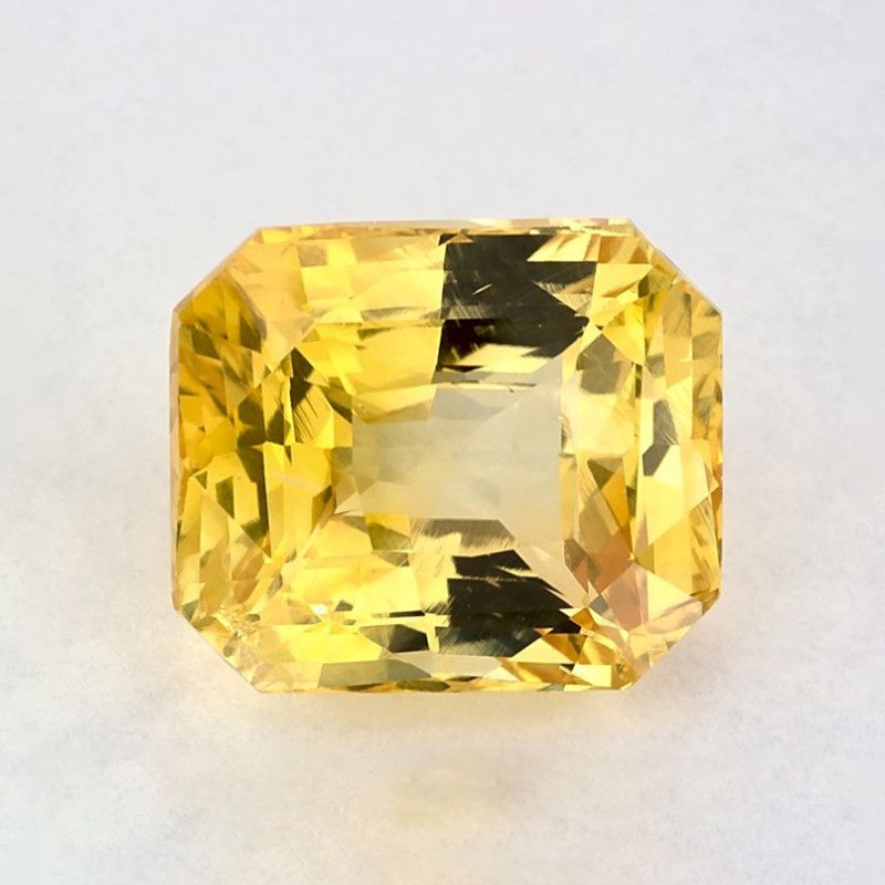 Szafir 6,09 ct, żółty, szlif radiant