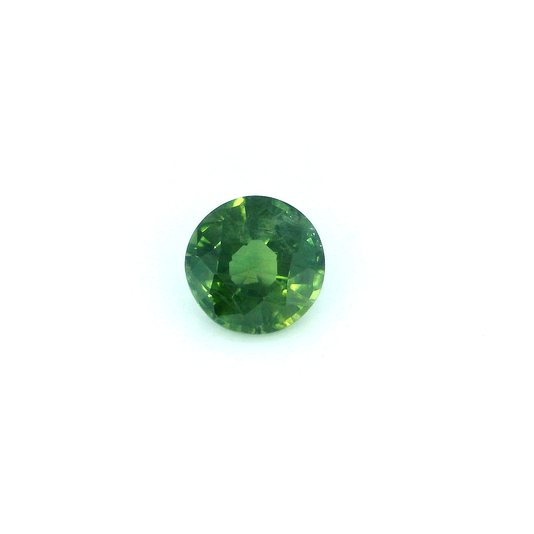 Szafir 1,02 ct, zielony, szlif okrągły