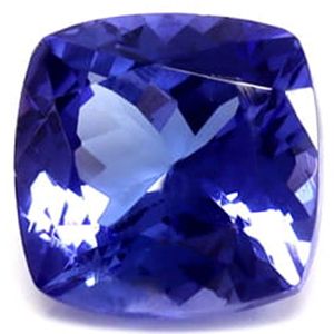 Tanzanit 2,66 ct, niebieski, szlif cushion