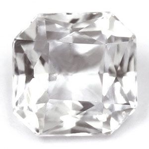 Szafir 1,63 ct, biały, szlif szmaragdowy
