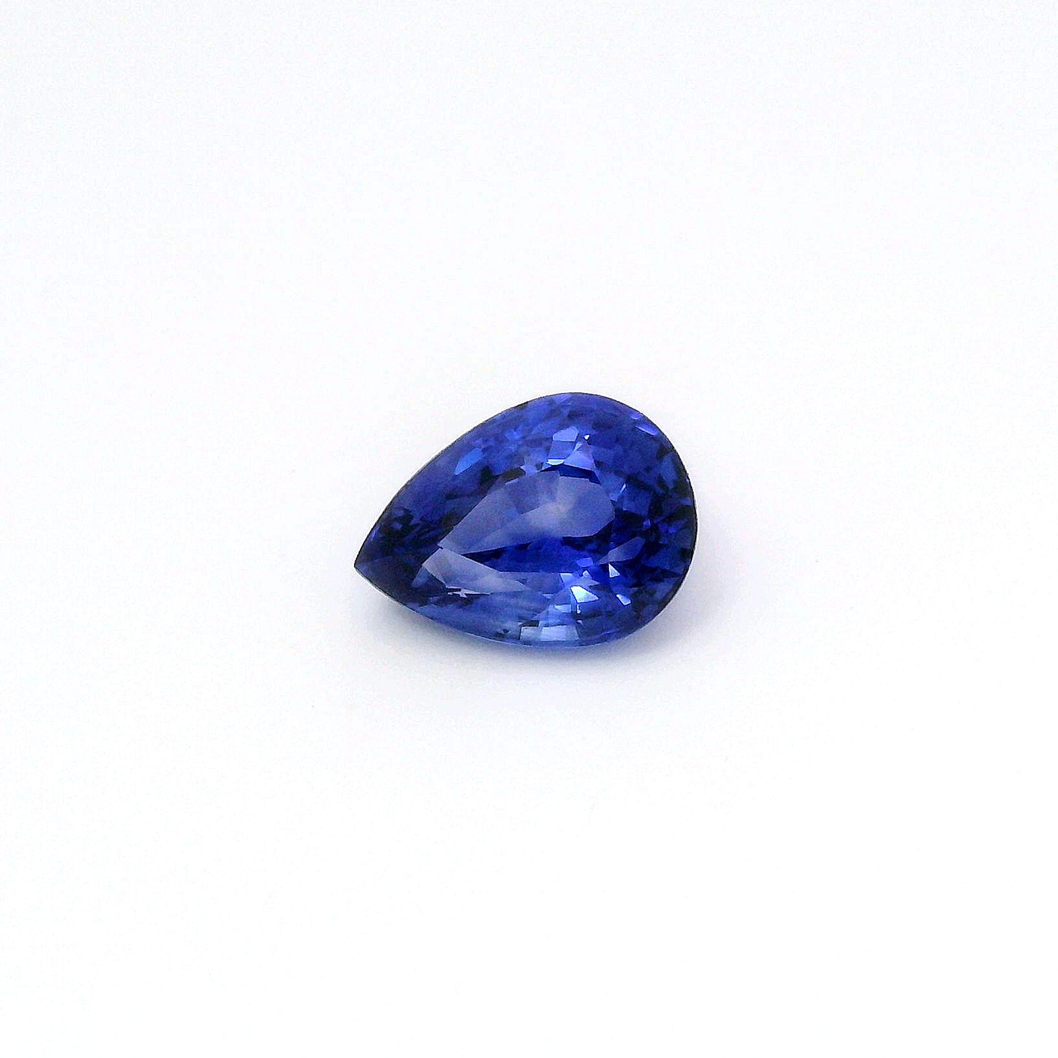 Szafir 1,54 ct, niebieski, szlif gruszka