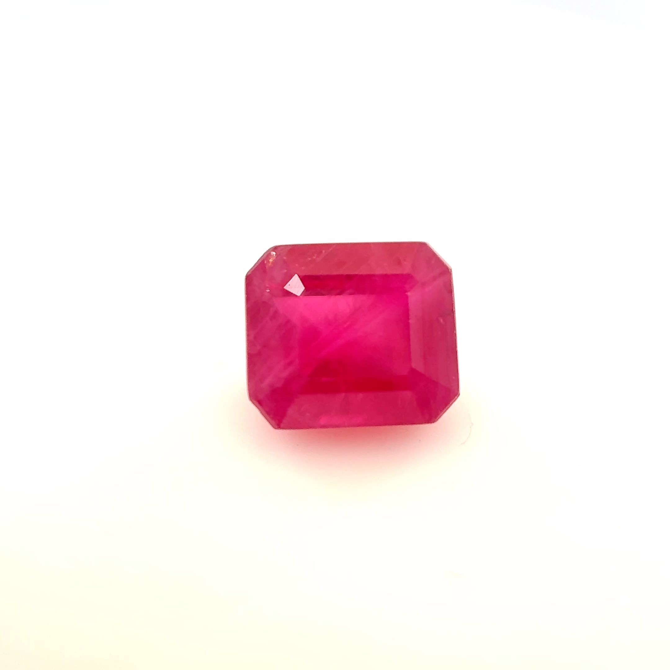 Rubin 1,23 ct, czerwony, szlif szmaragdowy