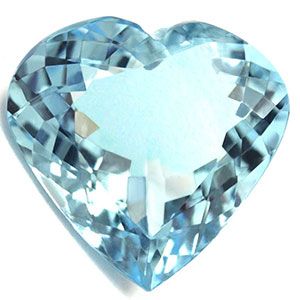Akwamaryn 6,65 ct, niebieski, szlif serce