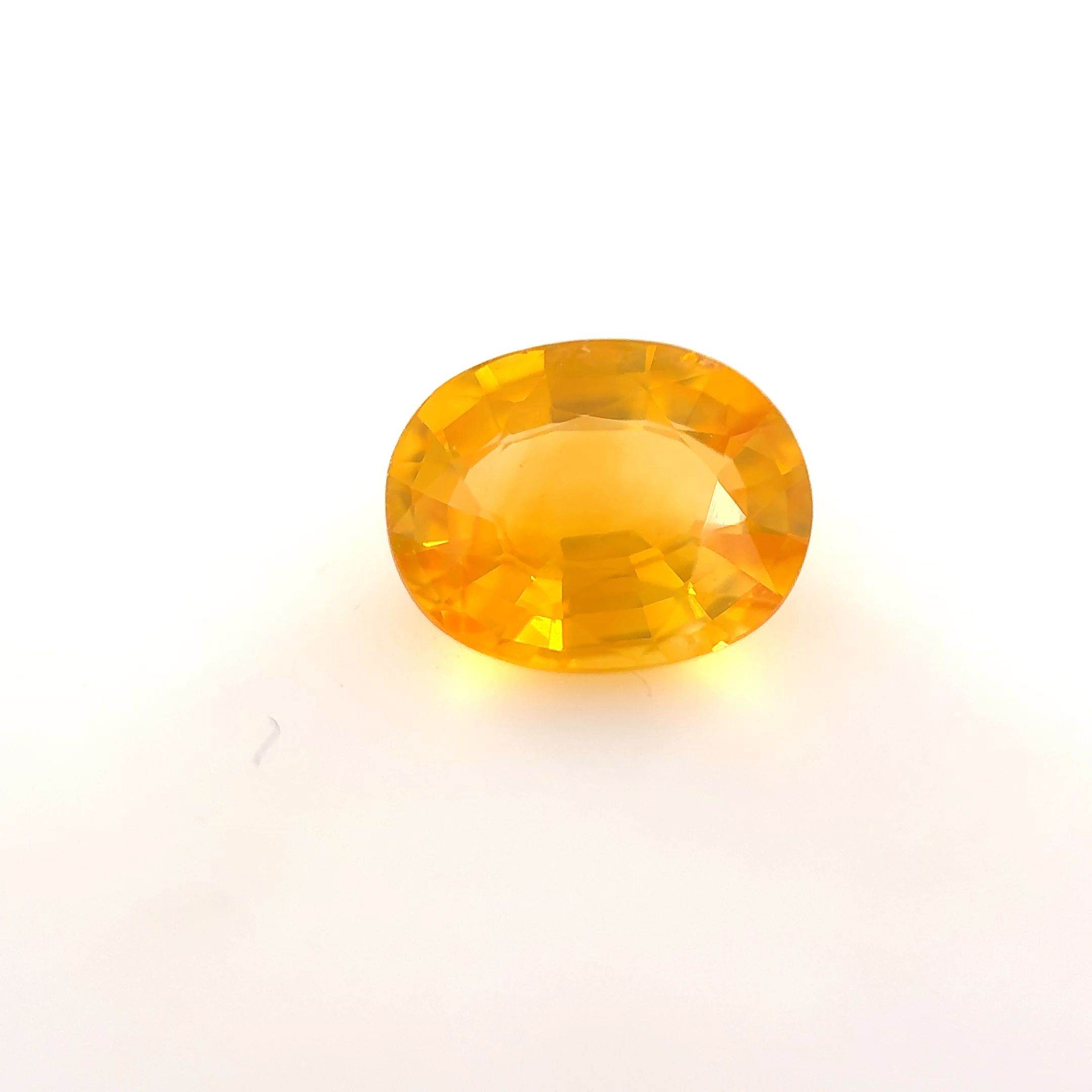 Szafir 1,24 ct, żółty, szlif owalny