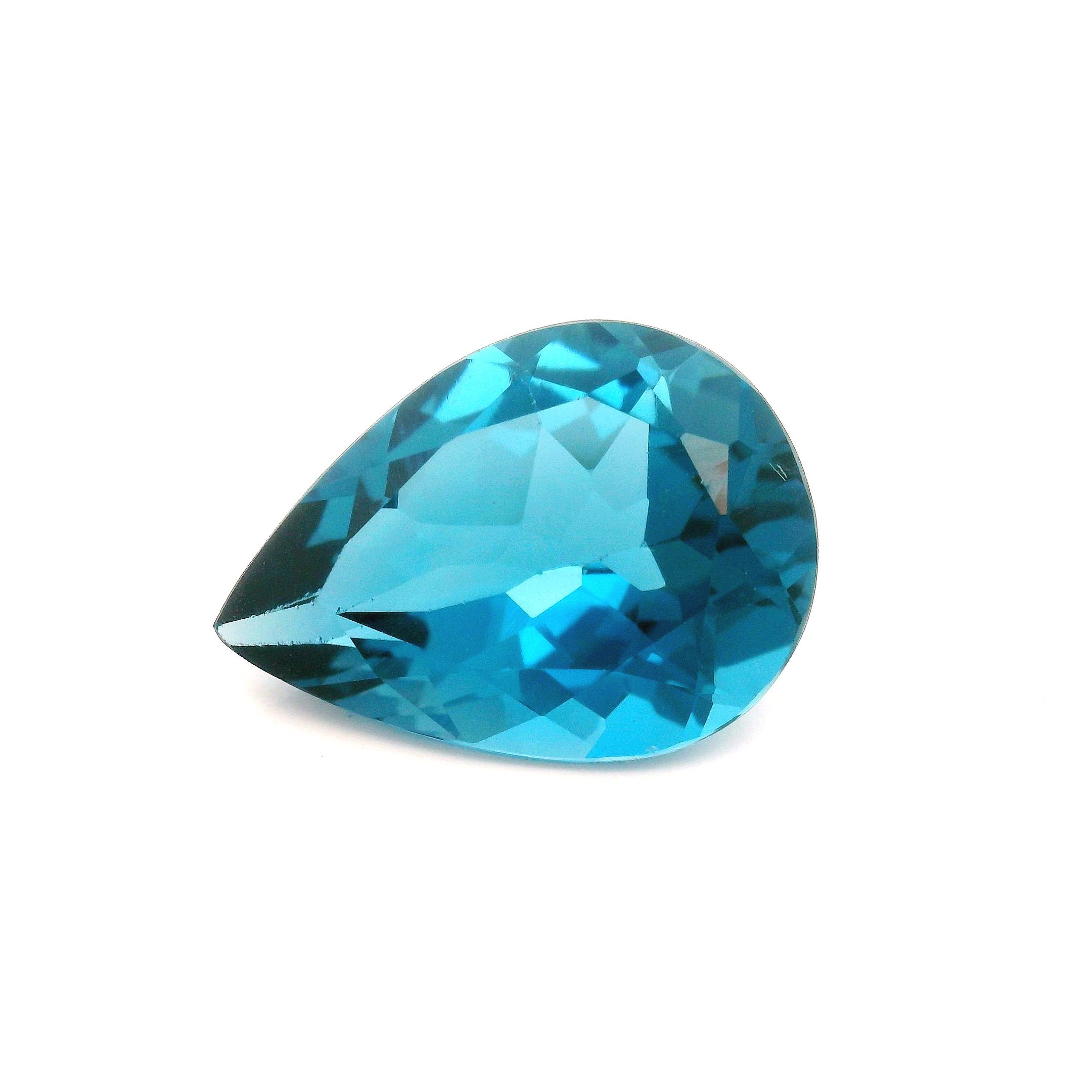 Topaz 11,75 ct, niebieski, szlif gruszka