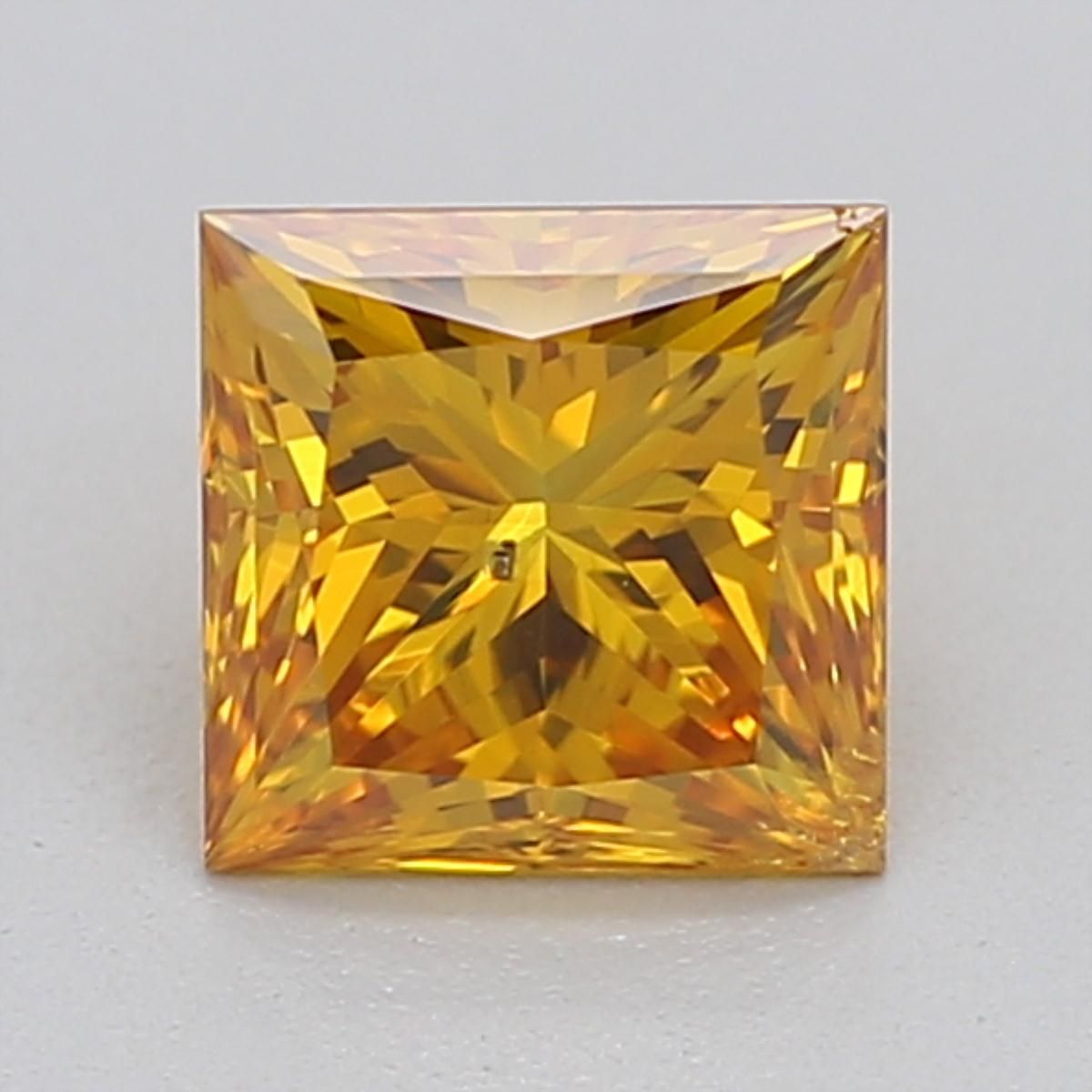 0.44 CT Fancy Vivid Orangey Yellow PRINCESS