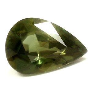 Szafir 2,87 ct, zielony, szlif gruszka
