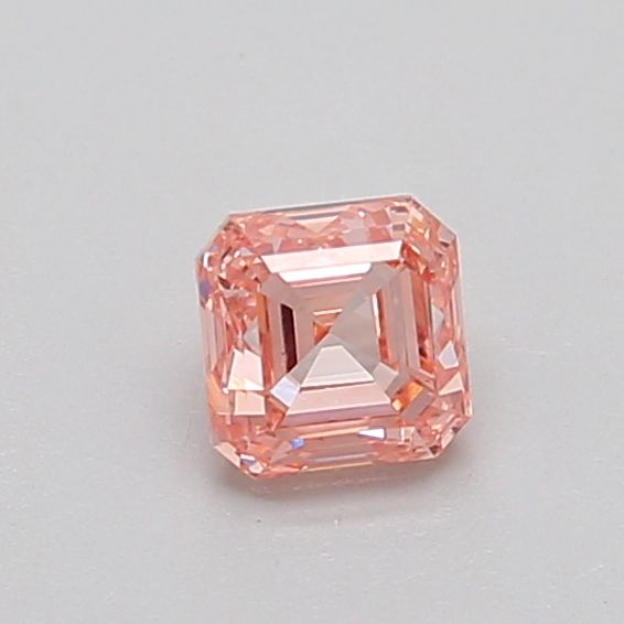 0.44 CT Fancy Intense Orangey Pink ASSCHER