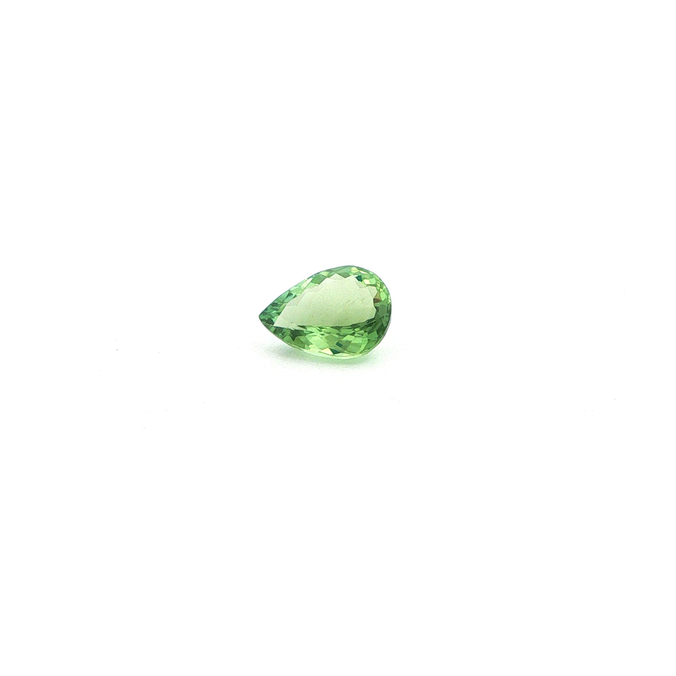 Turmalin 1,43 ct, zielony, szlif gruszka