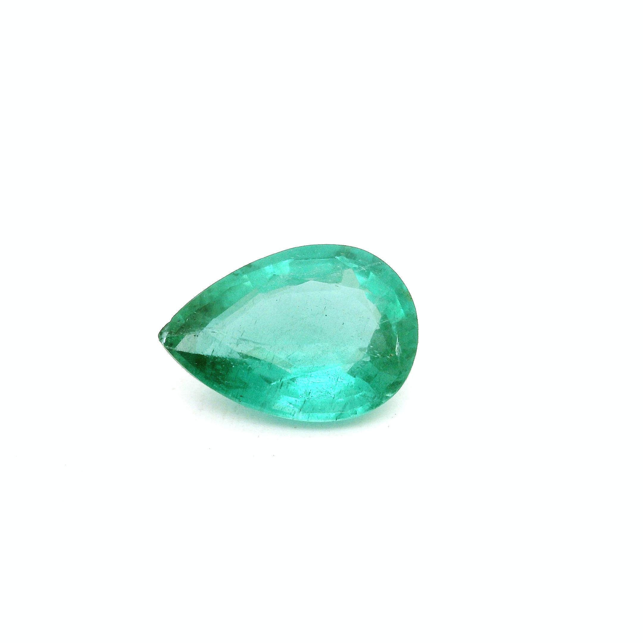 2.11 ct Pear Emerald