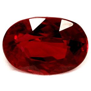 Rubin 1,02 ct, czerwony, szlif owalny