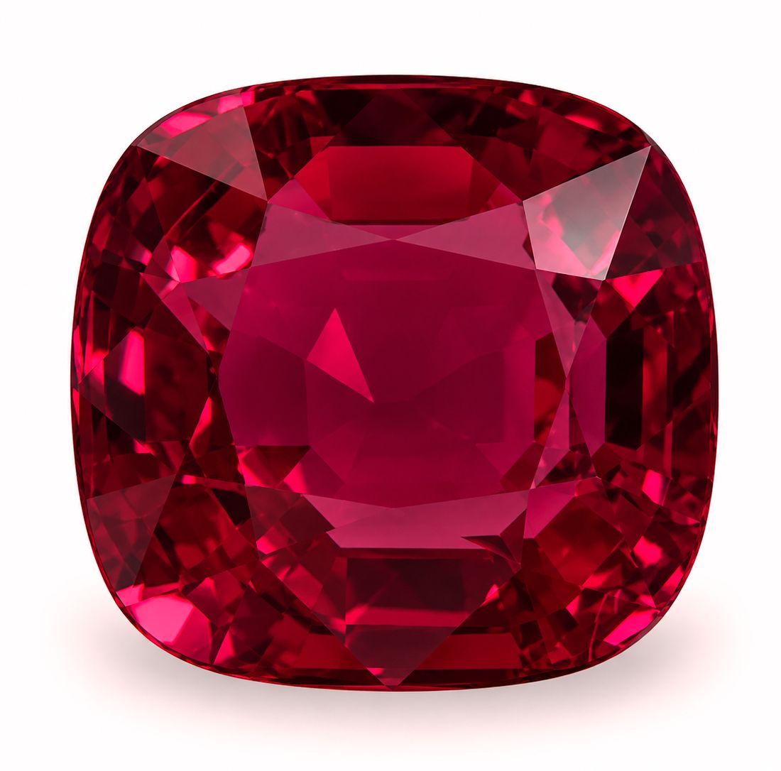 Rubin 5,01 ct, czerwony, szlif cushion