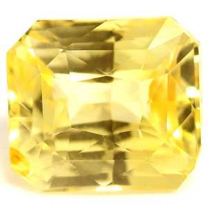 Szafir 1,86 ct, żółty, szlif szmaragdowy