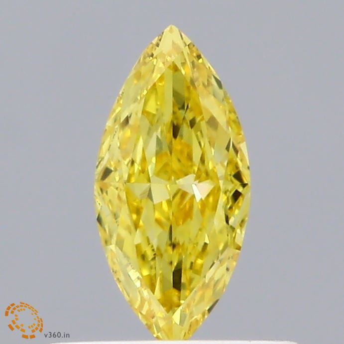 0.42 CT Fancy Vivid Yellow MARQUISE