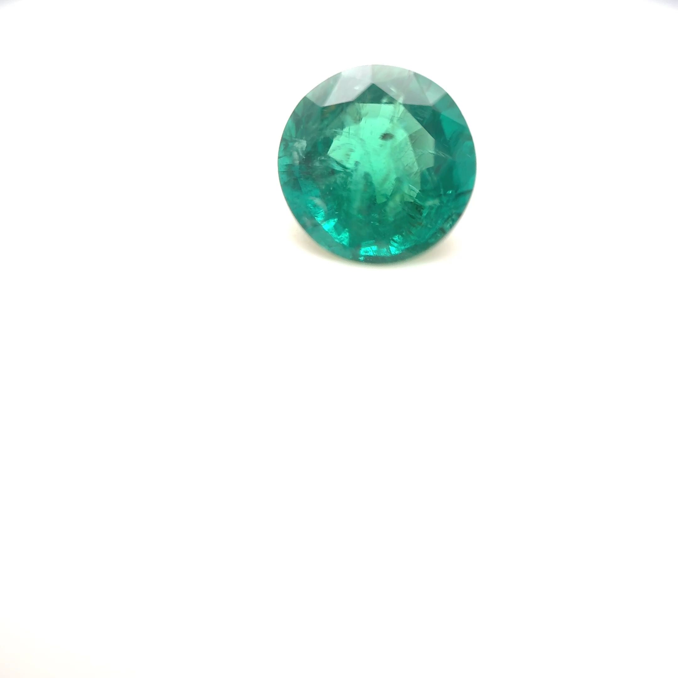 Szmaragd 1,39 ct, zielony, szlif okrągły