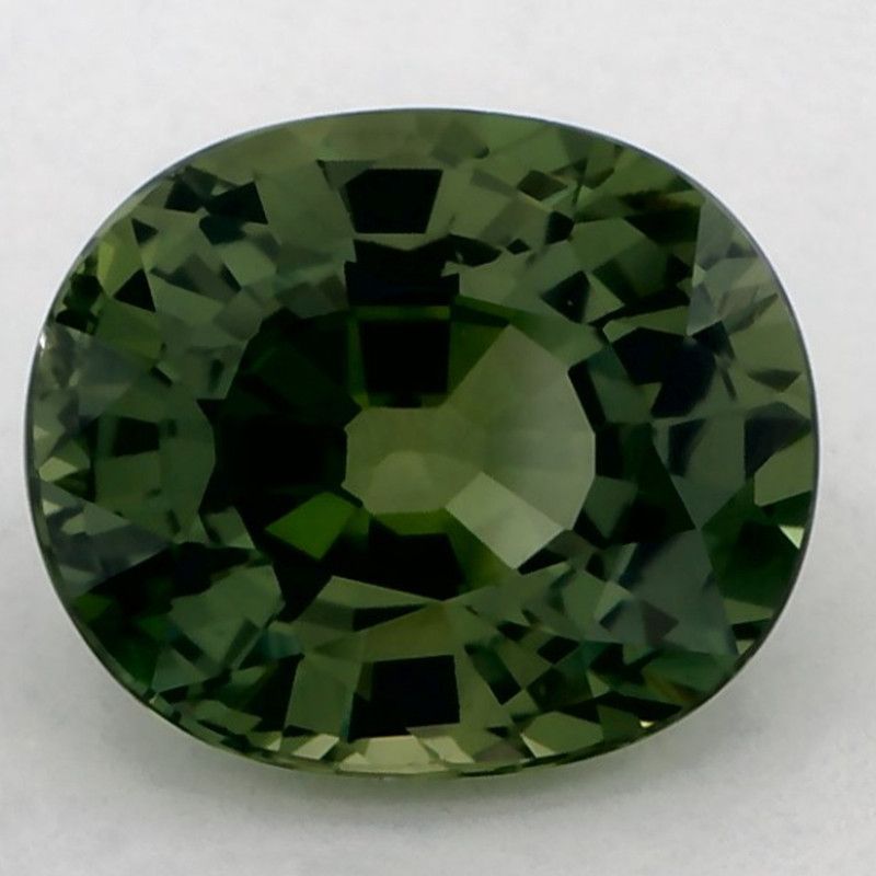 Szafir 3,83 ct, zielony, szlif owalny