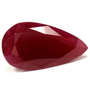 Rubin 6,78 ct, czerwony, szlif gruszka