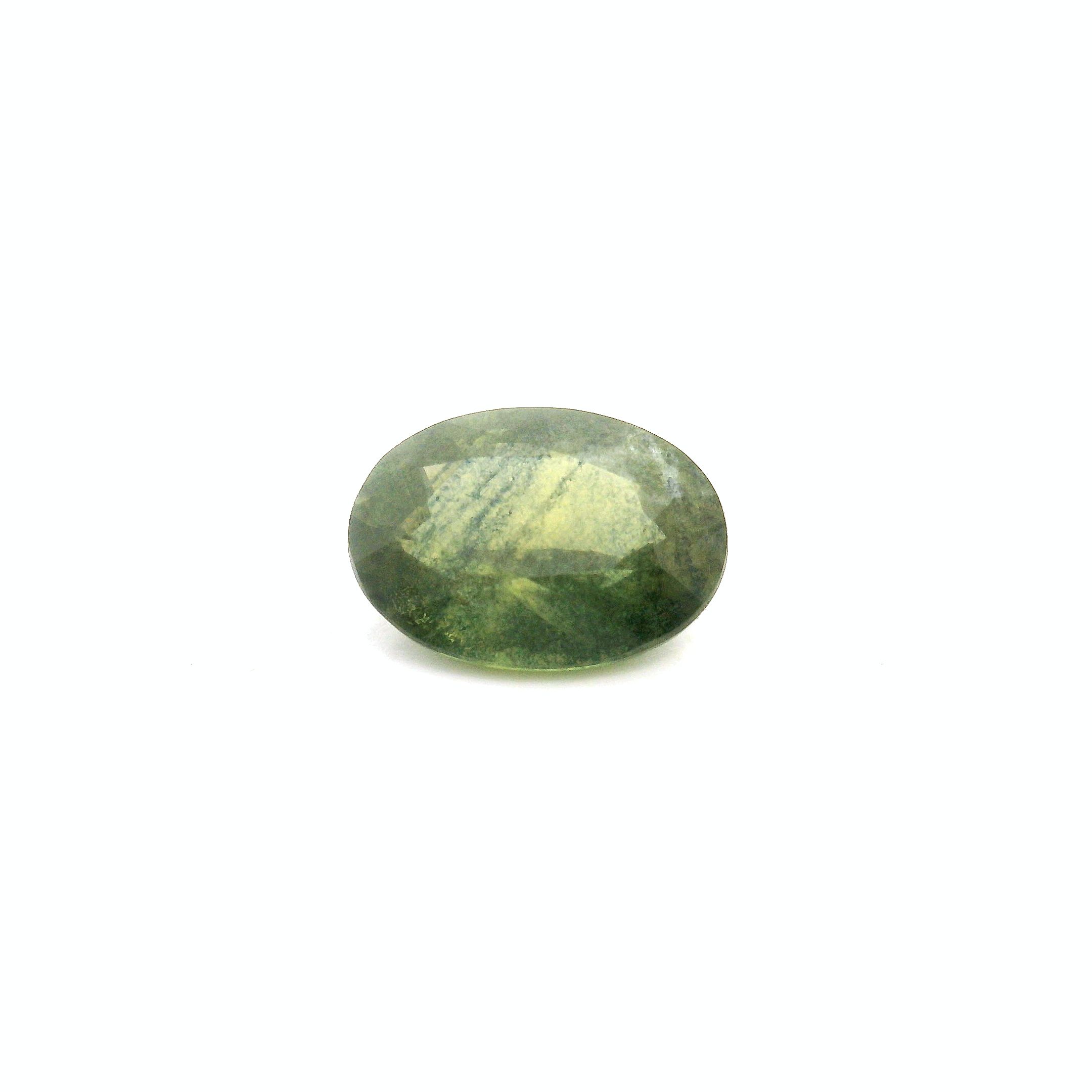 Szafir 1,40 ct, zielony, szlif owalny