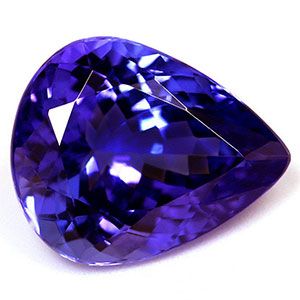 Tanzanit 4,48 ct, niebieski, szlif gruszka