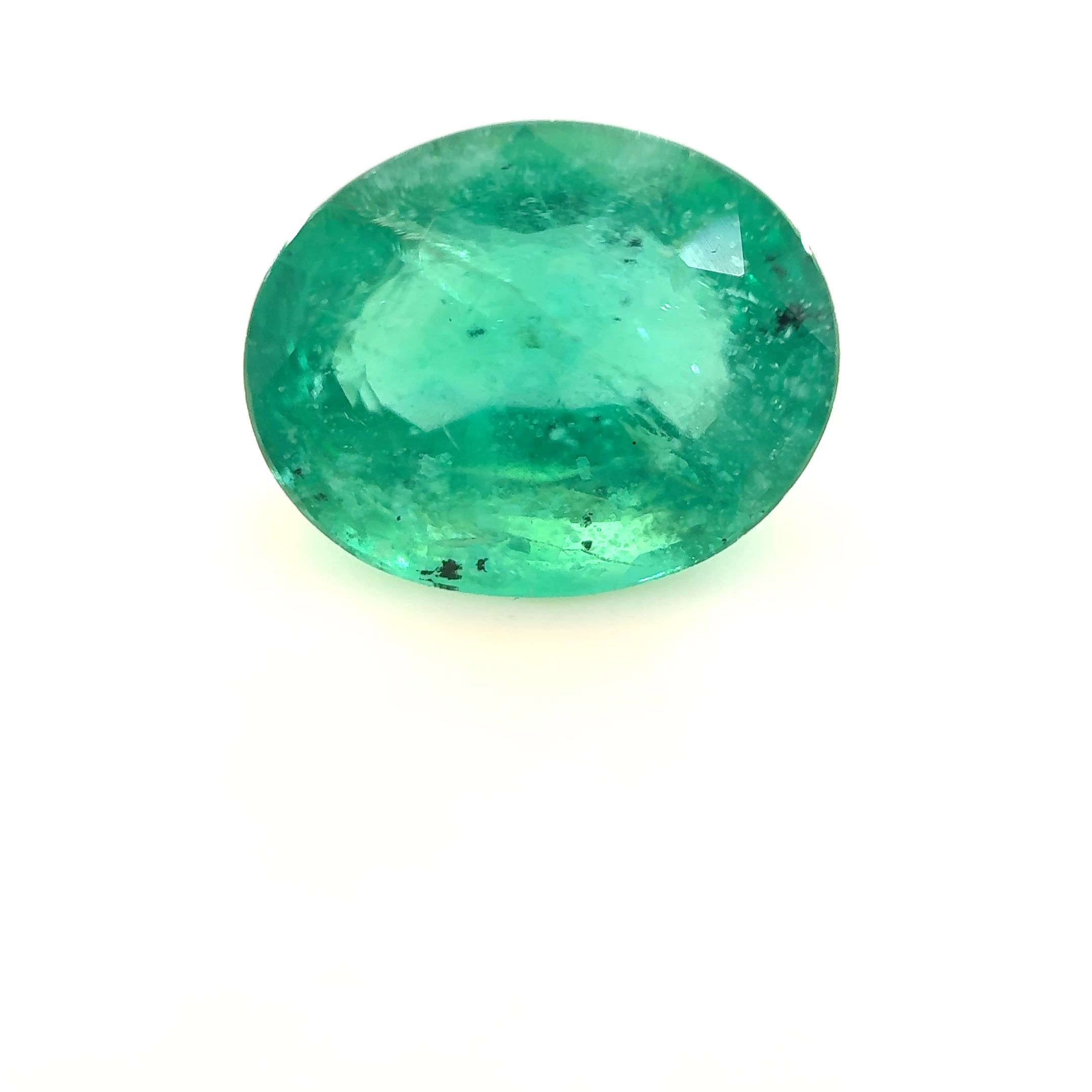 Szmaragd 2,85 ct, zielony, szlif owalny