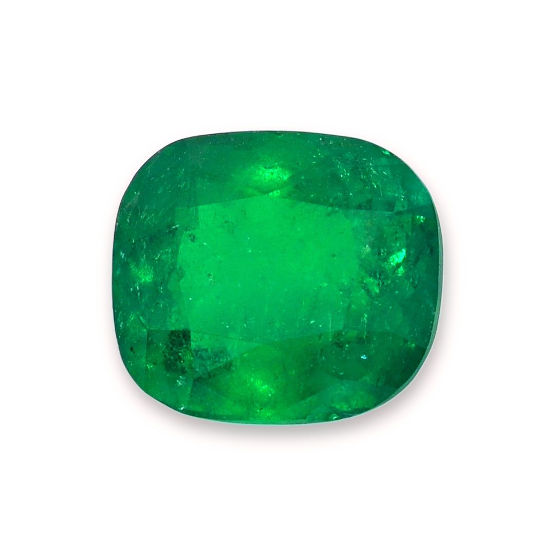 Szmaragd 3,79 ct, zielony, szlif cushion