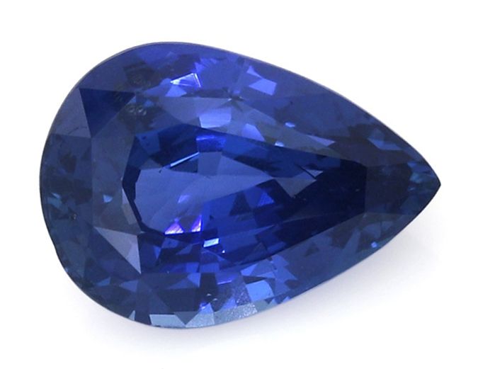 Szafir 6,05 ct, niebieski, szlif gruszka