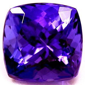 Tanzanit 2,54 ct, niebieski, szlif cushion