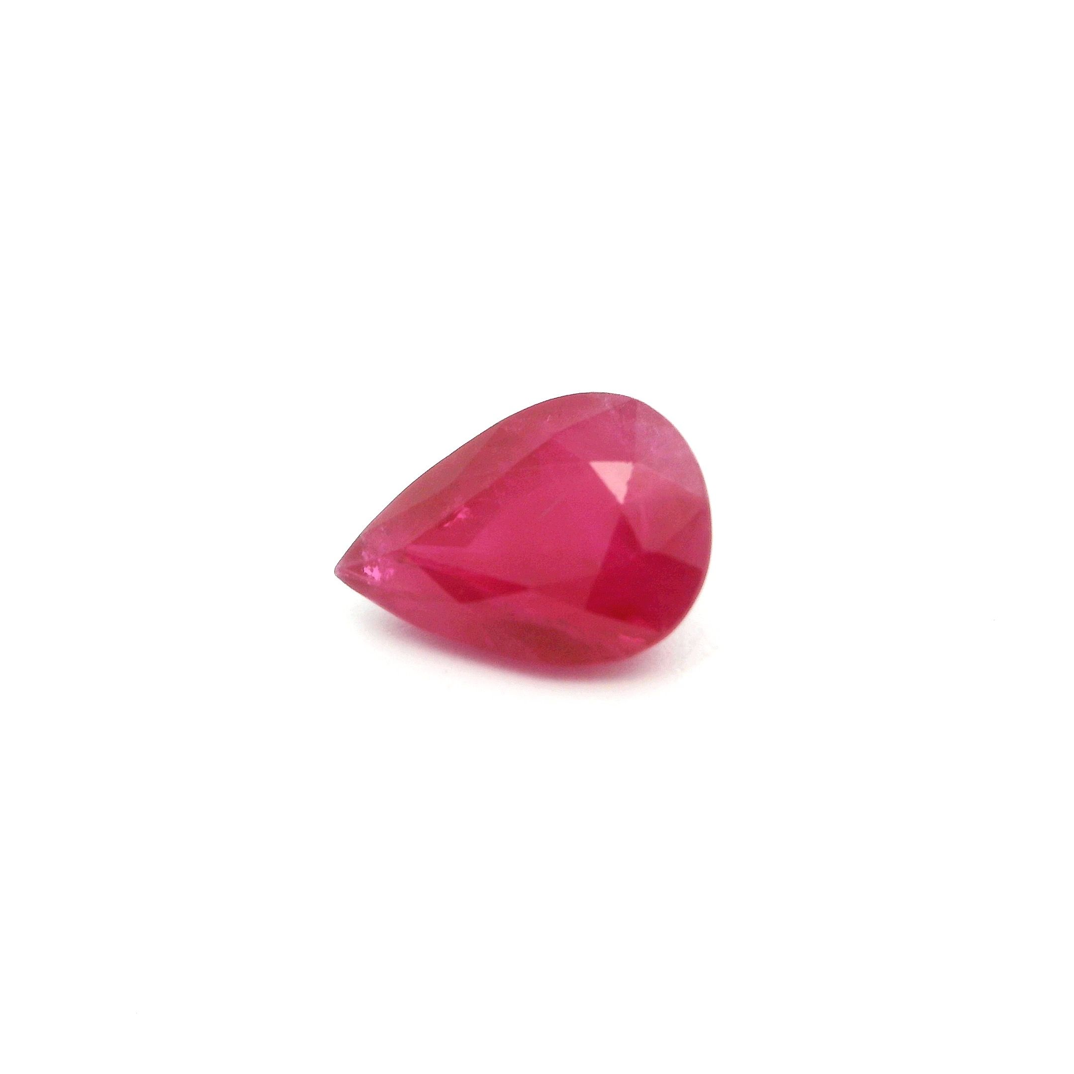 Rubin 1,40 ct, czerwony, szlif gruszka