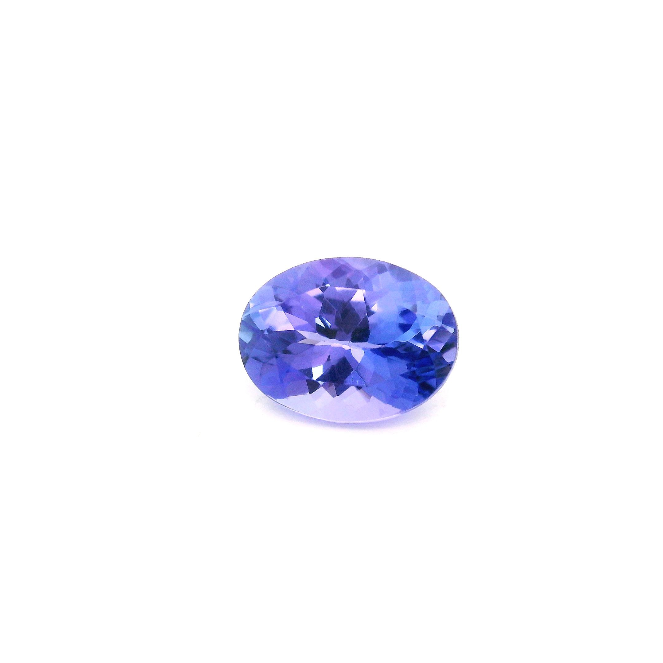 Tanzanit 1,74 ct, niebieski, szlif owalny