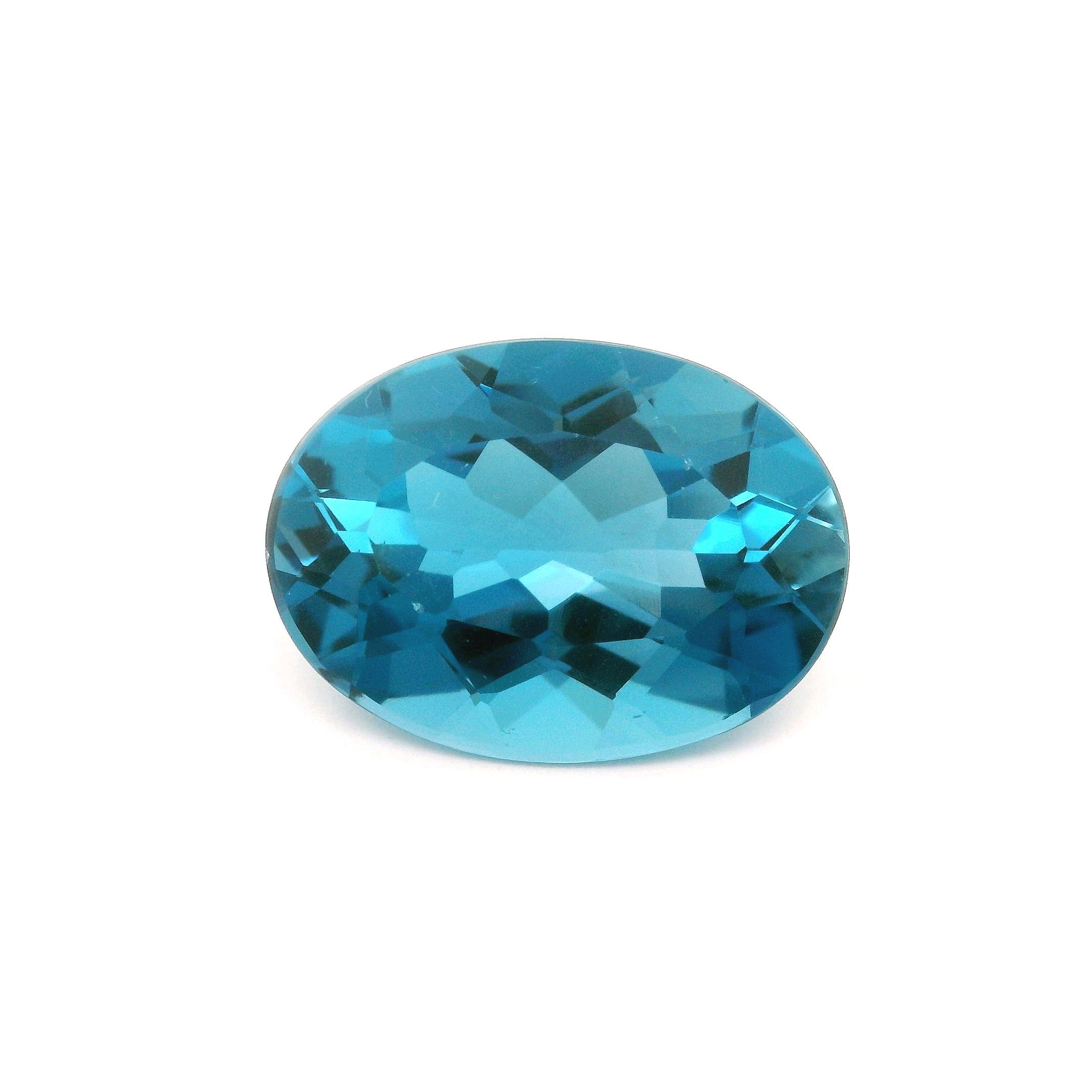 Topaz 13,59 ct, niebieski, szlif owalny