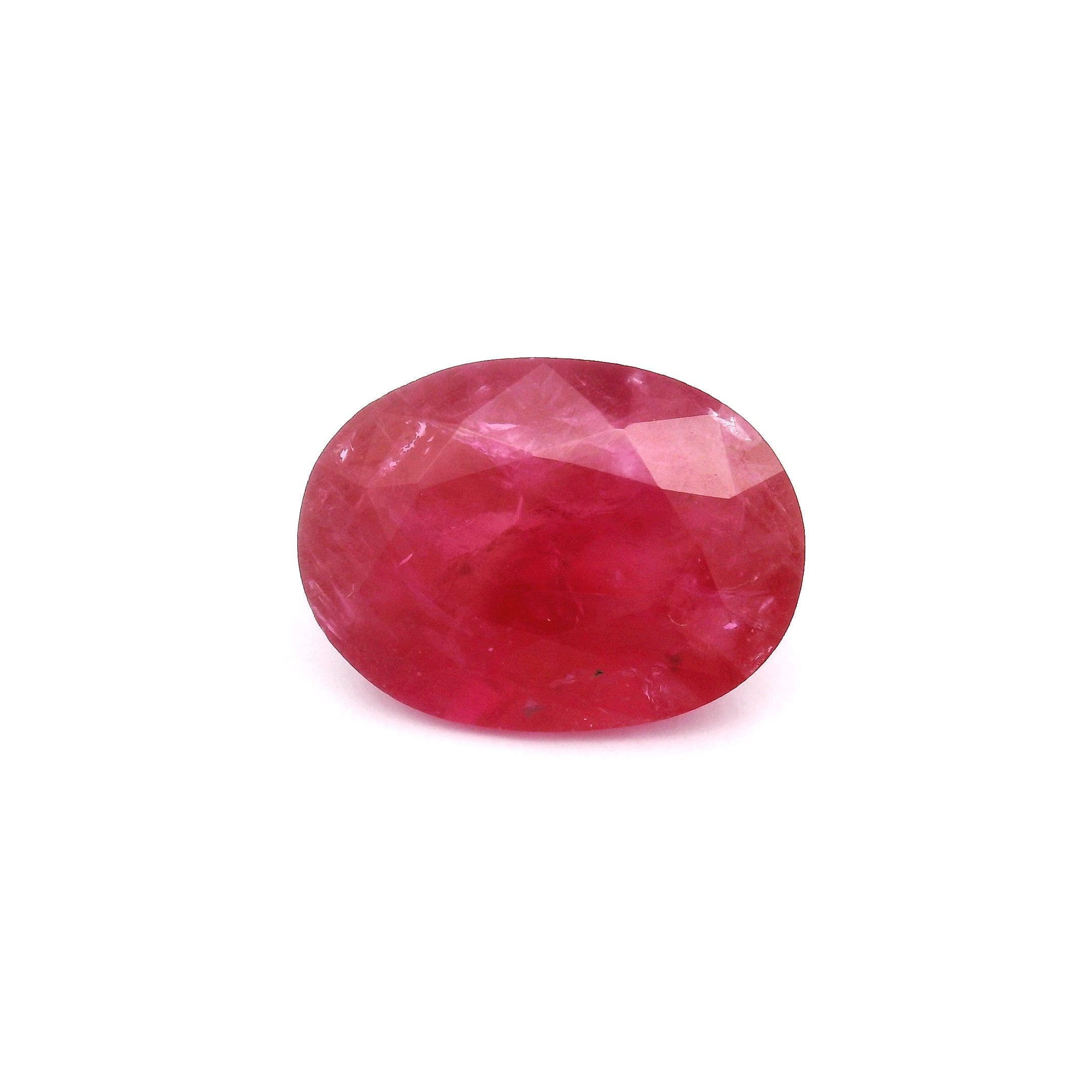 RUBY FACETED 3.9ct RED Medium Intense MI MOZAMBIQUE HEATED