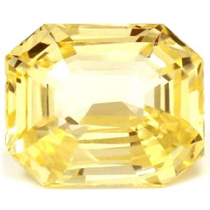 Szafir 5,00 ct, żółty, szlif szmaragdowy