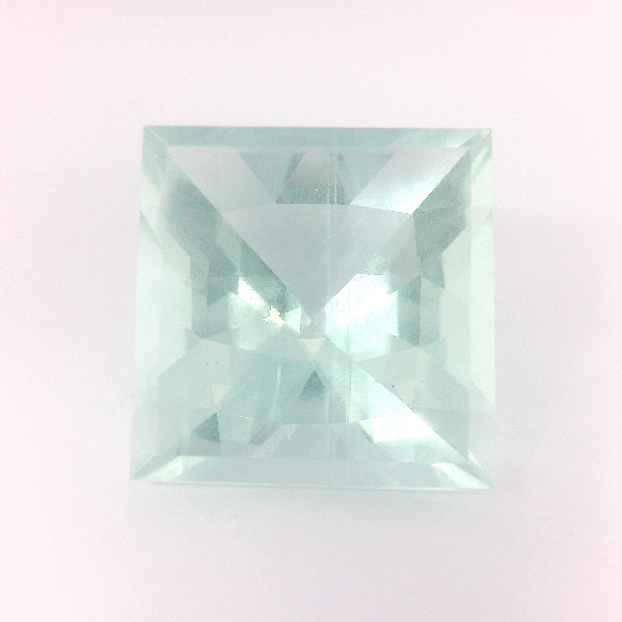 Akwamaryn 10,93 ct, niebieski, szlif kwadratowy