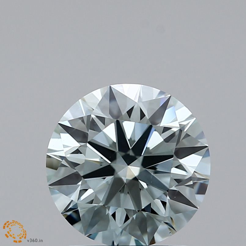 1.42 CT Fancy Light Greenish Blue ROUND